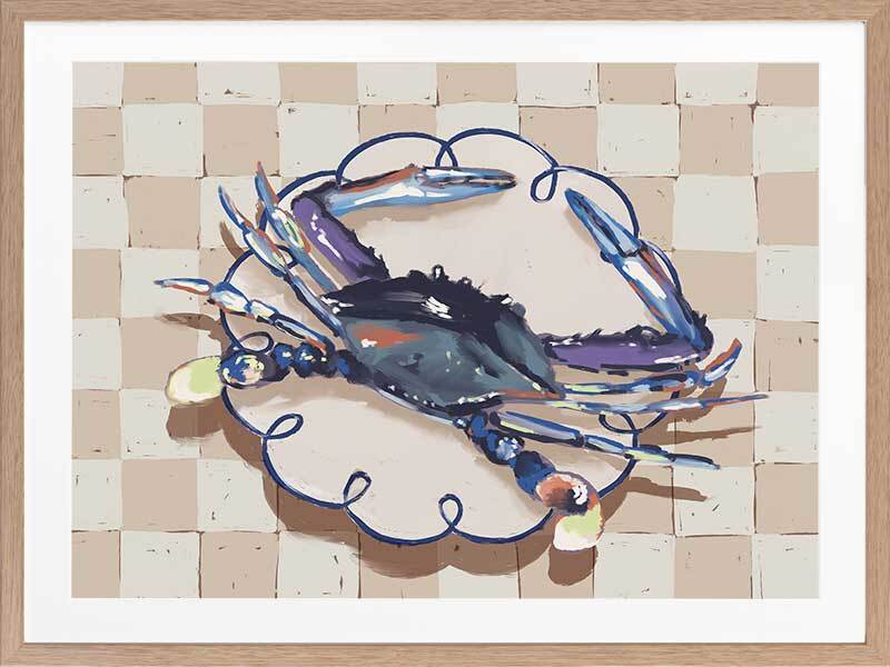 Late Lunch Blue Framed Art Print