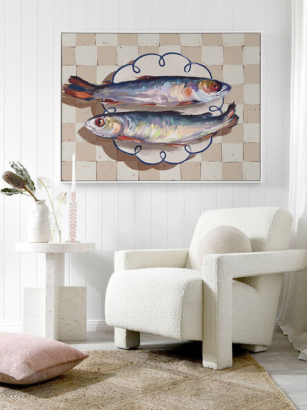 Catch of the Day Blue Canvas Art Print | Lifestyle