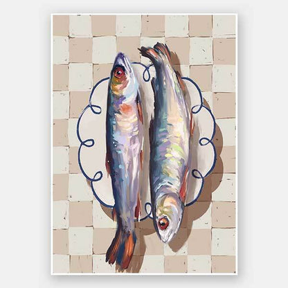 Catch of the Day Blue Unframed Art Print