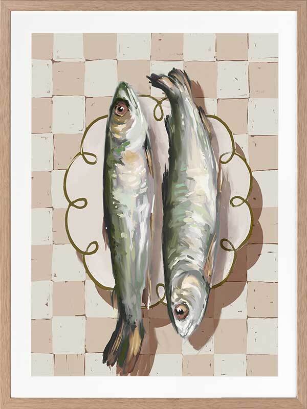 Catch of the Day Neutral Framed Art Print