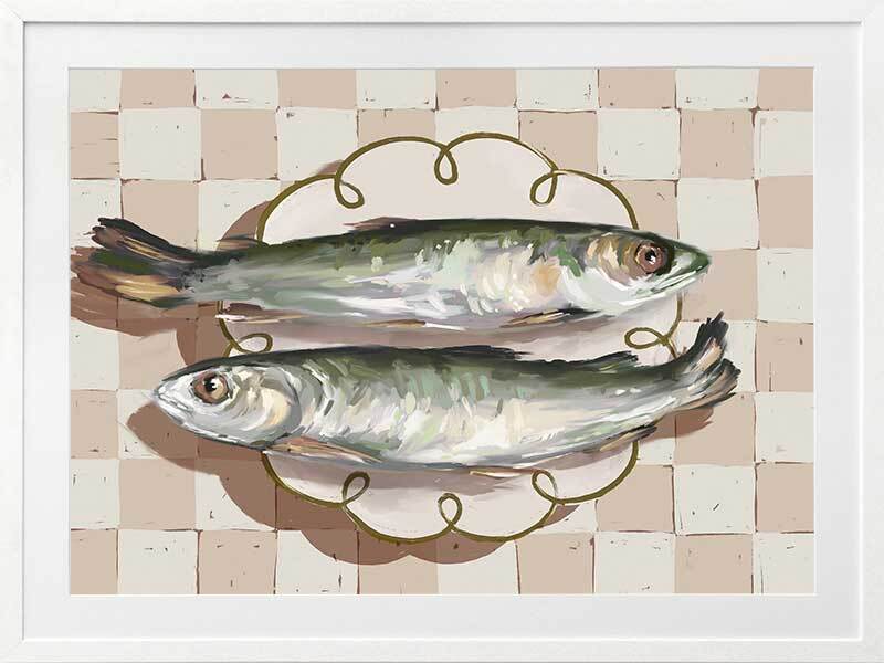 Catch of the Day Neutral Framed Art Print