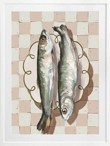 Catch of the Day Neutral Framed Art Print