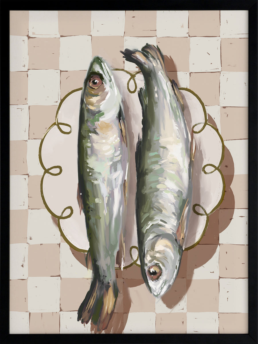 Catch of the Day Neutral Framed Art Print