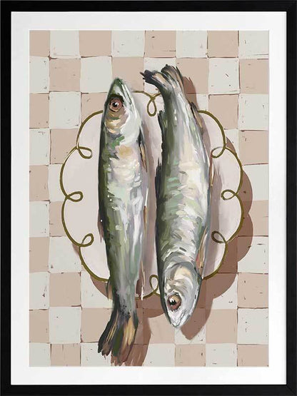 Catch of the Day Neutral Framed Art Print