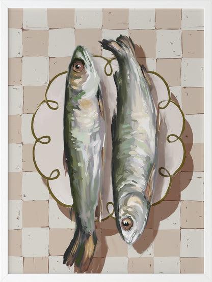 Catch of the Day Neutral Framed Art Print