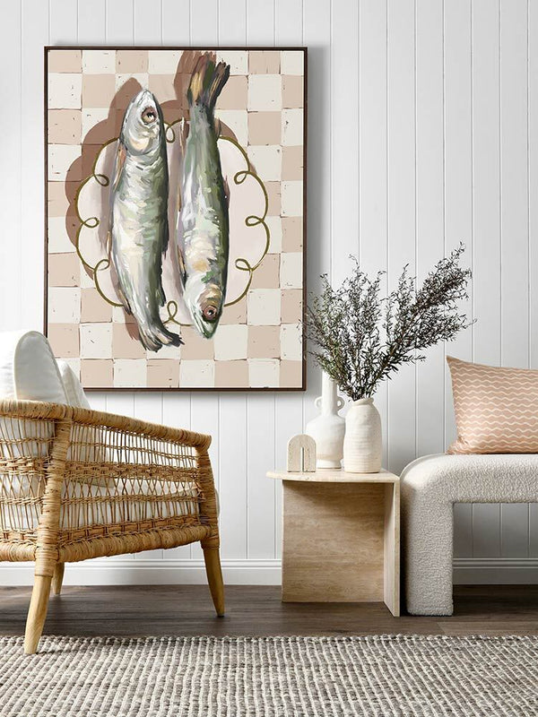 Catch of the Day Neutral Canvas Art Print | Lifestyle