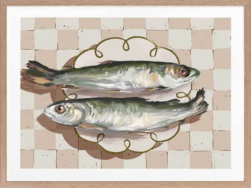 Catch of the Day Neutral Framed Art Print