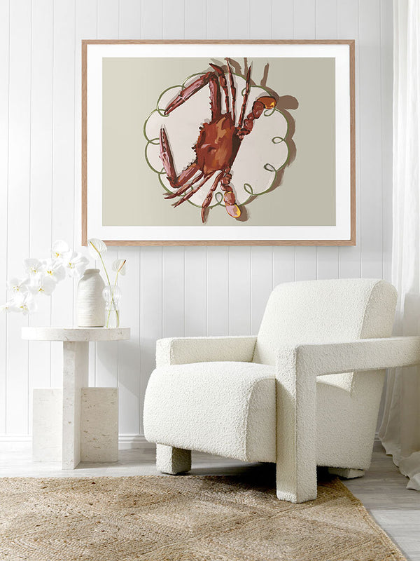 Crustacean Beige Framed Art Print
 | Lifestyle