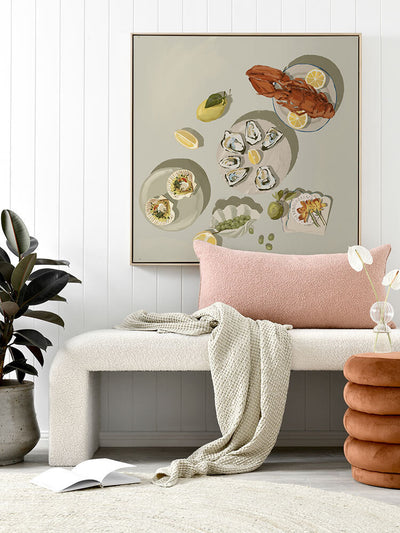 Family Gathering Beige Canvas Art Print | Lifestyle