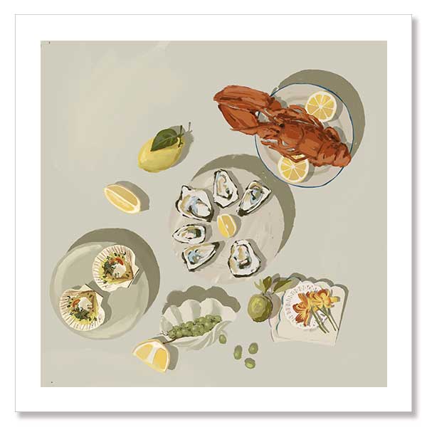 Family Gathering Beige Unframed Art Print

