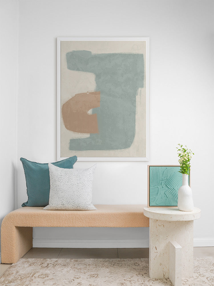 Composed Light Teal Framed Art Print | Lifestyle
