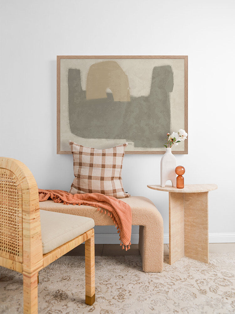 Composed Khaki Framed Art Print | Lifestyle