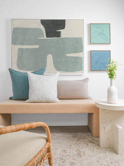 Poised Light Teal Canvas Art Print | Lifestyle