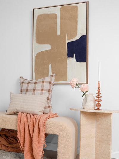 Poised Warm Beige Canvas Art Print | Lifestyle