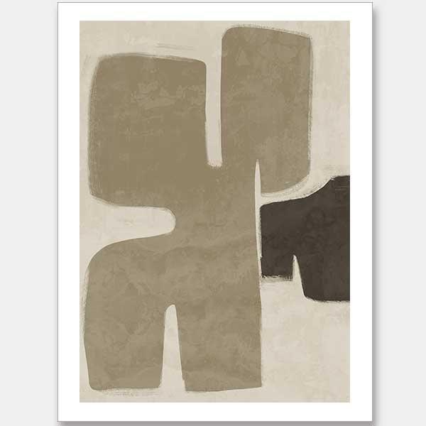 Poised Khaki Green Unframed Art Print