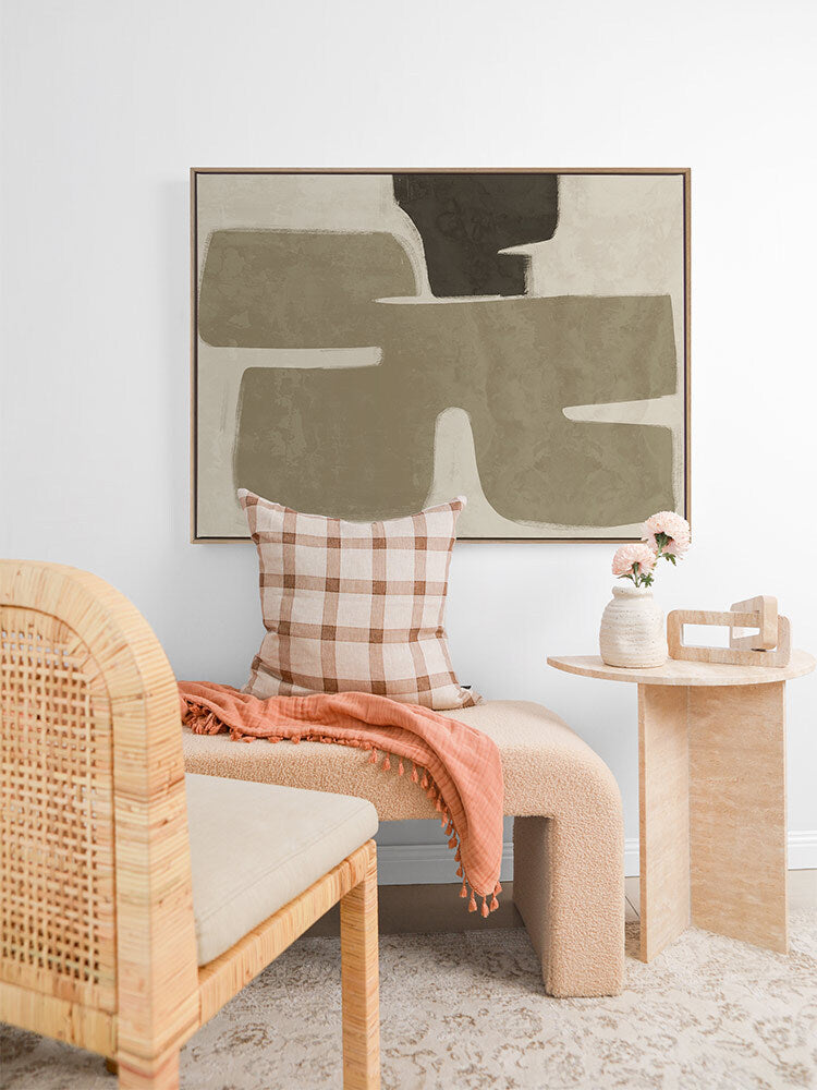 Poised Khaki Green Canvas Art Print | Lifestyle