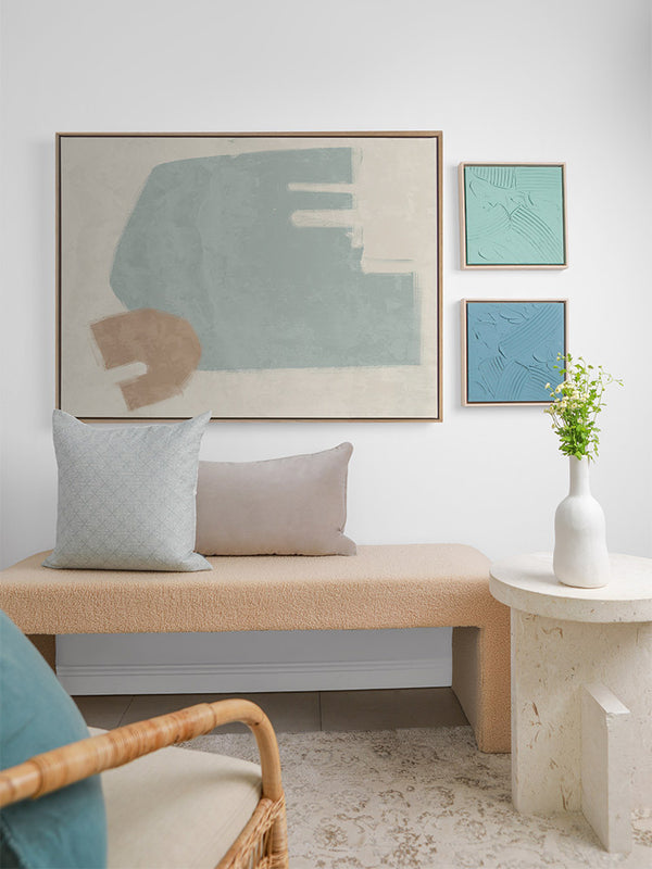 Blasé Light Blue Canvas Art Print | Lifestyle