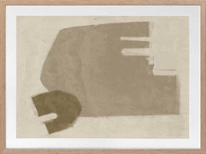 Blasé Light Brown Framed Art Print