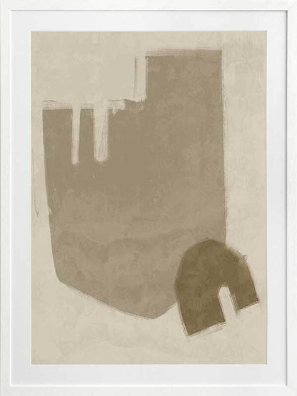 Blasé Light Brown Framed Art Print