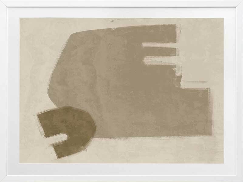 Blasé Light Brown Framed Art Print