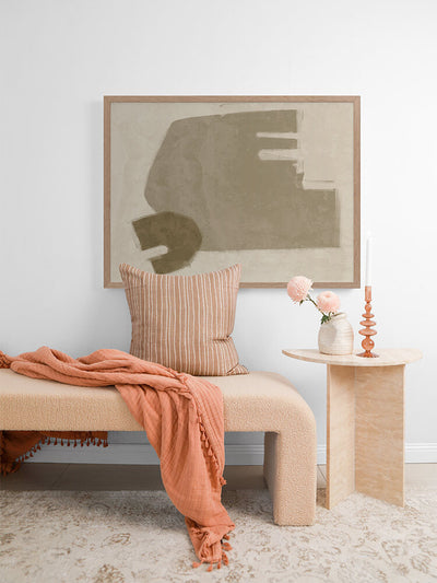 Blasé Light Brown Framed Art Print | Lifestyle