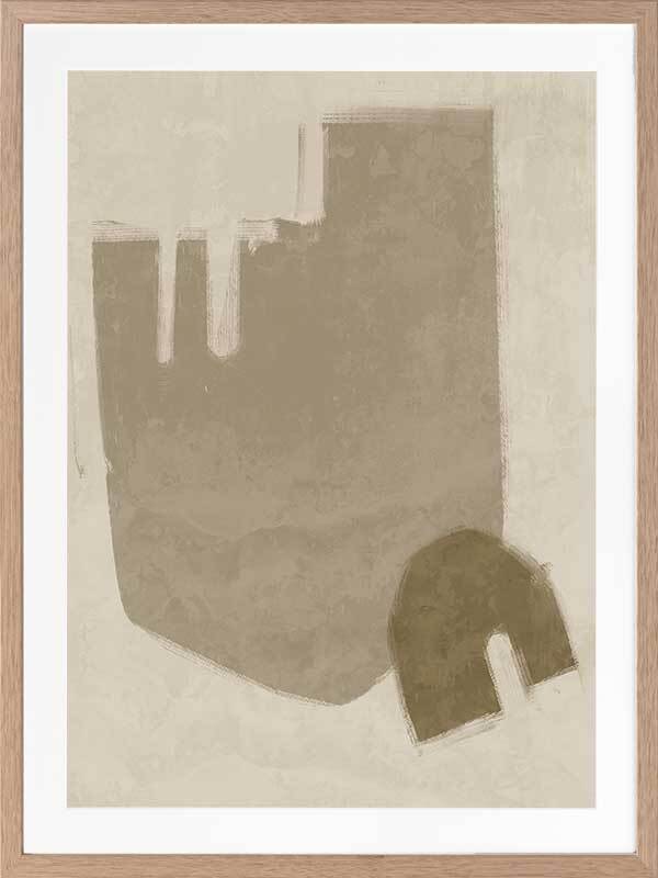 Blasé Light Brown Framed Art Print