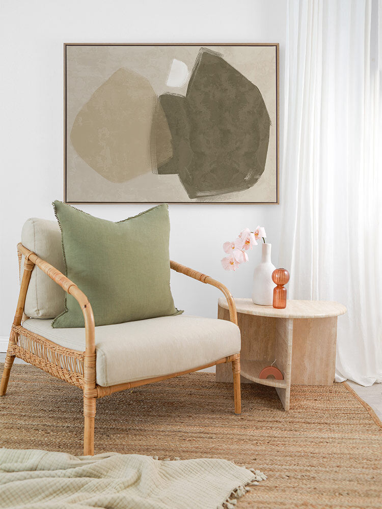 Balanced Khaki Green Canvas Art Print | Lifestyle