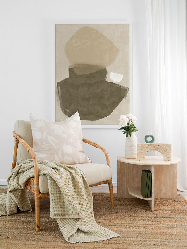 Balanced Khaki Green Framed Art Print | Lifestyle