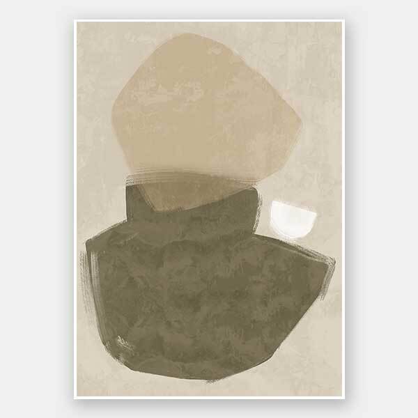 Balanced Khaki Green Unframed Art Print