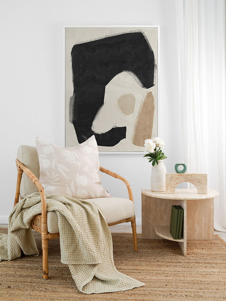 Easy Does It Black Canvas Art Print | Lifestyle