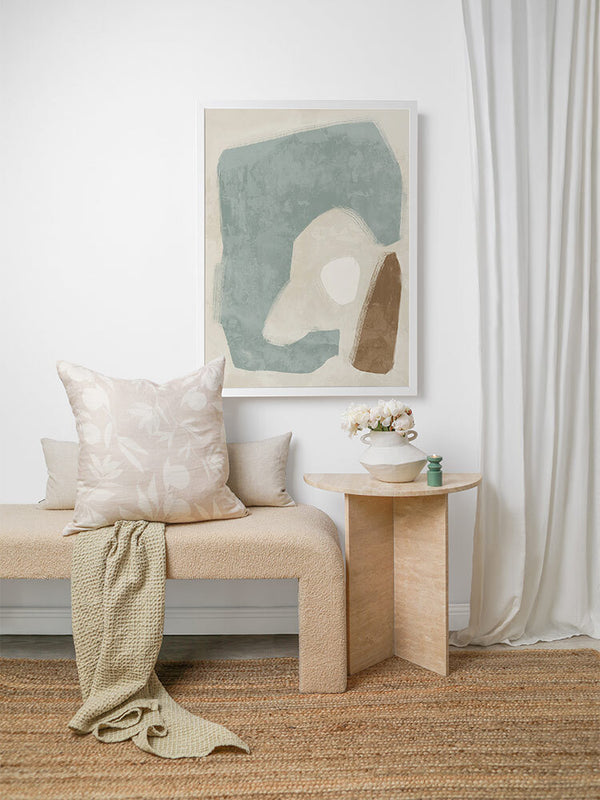 Easy Does It Light Teal Framed Art Print | Lifestyle