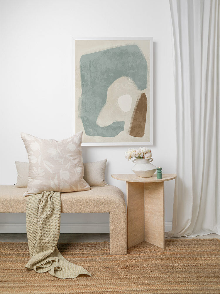 Easy Does It Light Teal Framed Art Print | Lifestyle