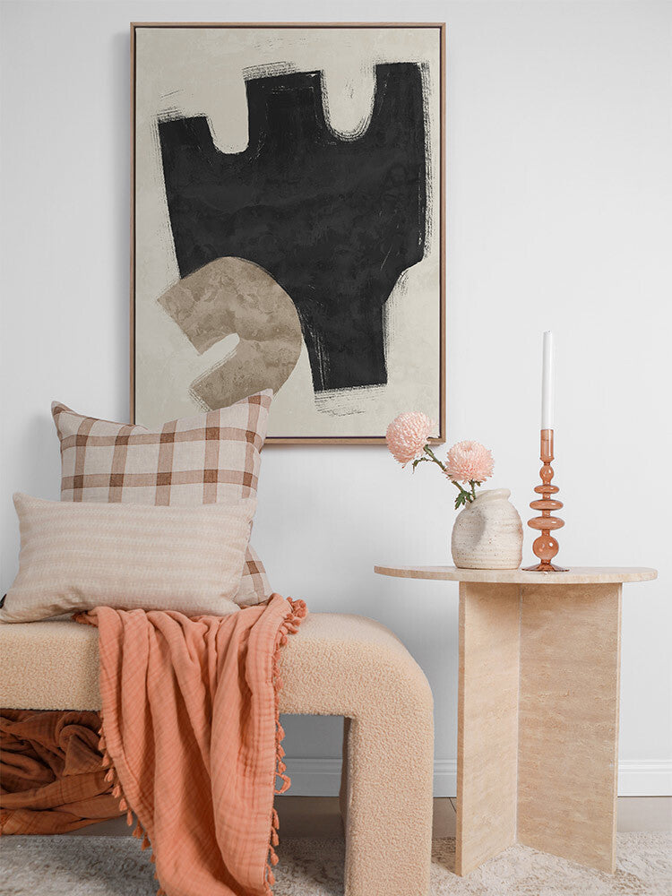 Amity Black Canvas Art Print | Lifestyle