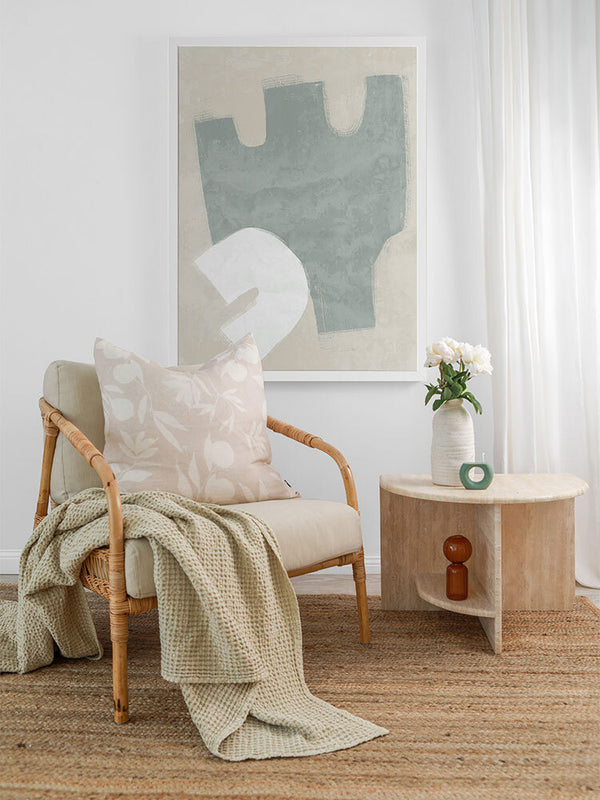 Amity Light Teal Framed Art Print | Lifestyle