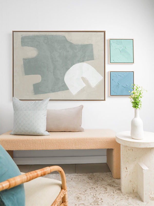 Amity Light Teal Canvas Art Print | Lifestyle