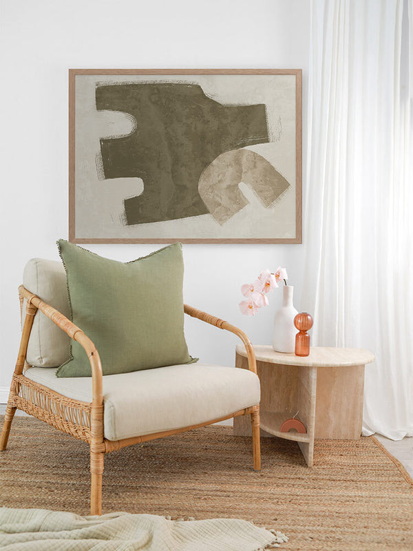 Amity Khaki Green Framed Art Print | Lifestyle