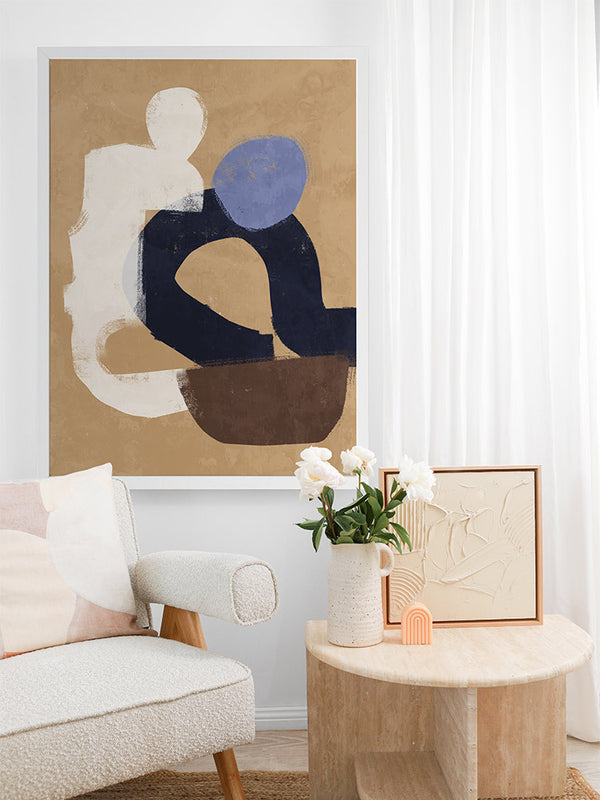 At Ease Blue Framed Art Print | Lifestyle