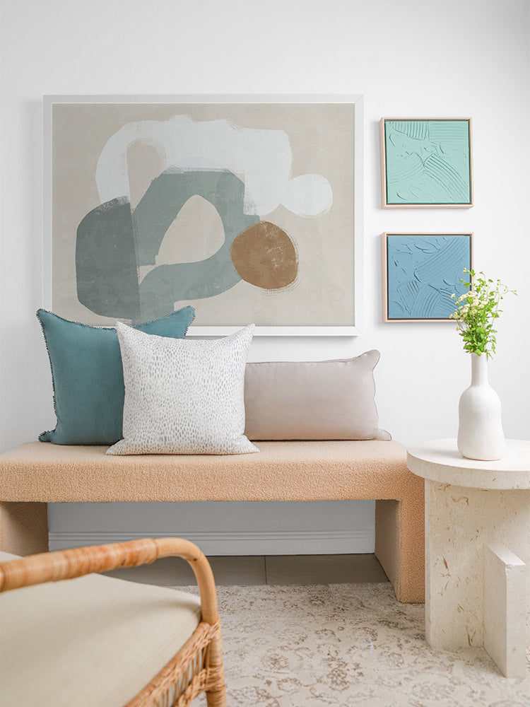 At Ease Light Teal  Framed Art Print | Lifestyle