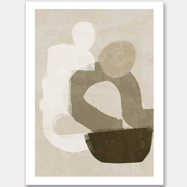 At Ease Dark Brown Unframed Art Print
