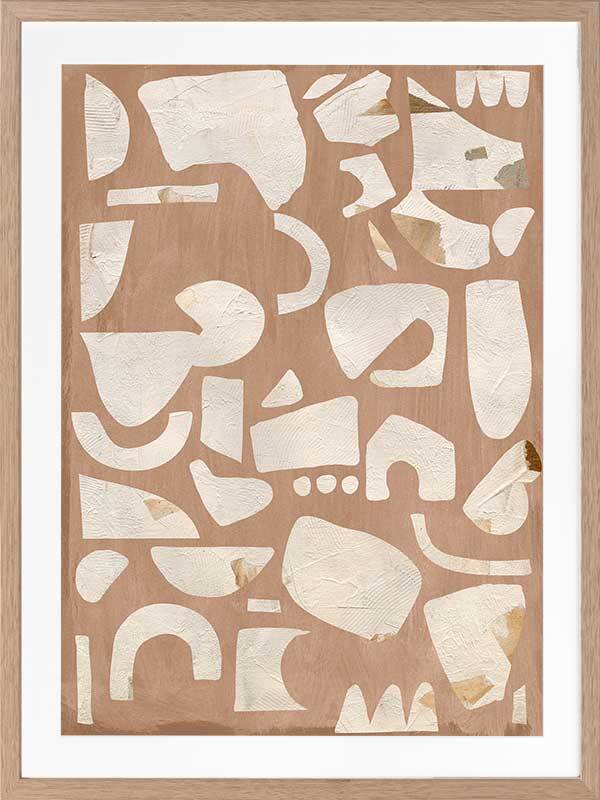 Embracing Asymmetry Neutral I Framed Art Print