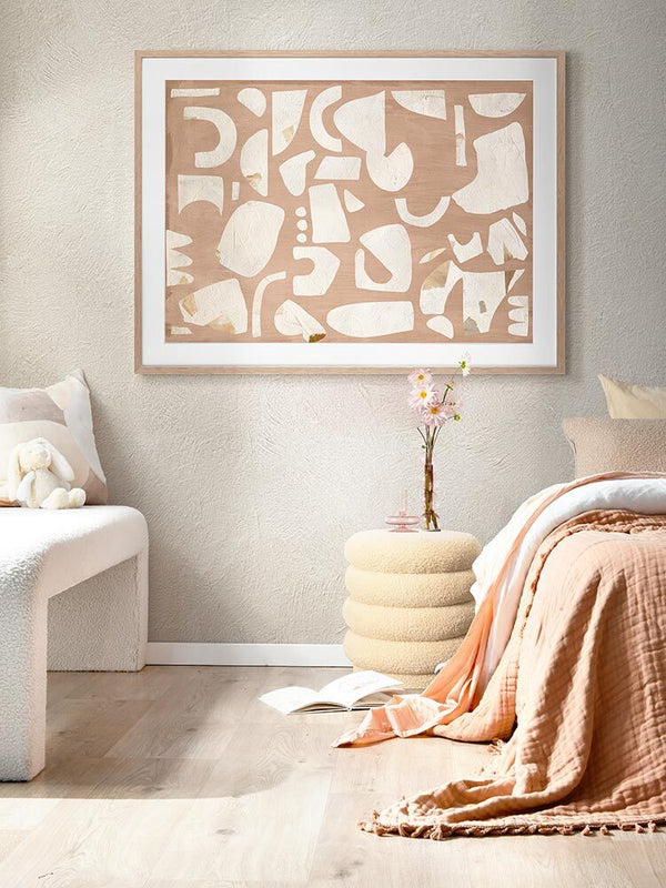 Embracing Asymmetry Neutral I Framed Art Print | Lifestyle