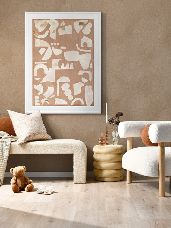 Embracing Asymmetry Neutral II Framed Art Print | Lifestyle