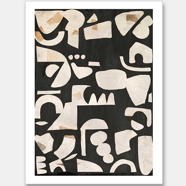 Embracing Asymmetry Black I Unframed Art Print