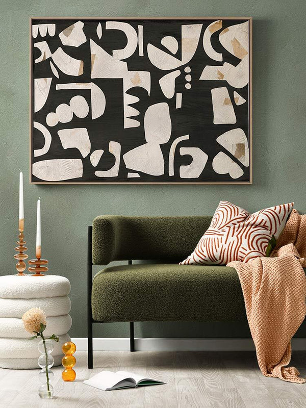 Embracing Asymmetry Black I Canvas Art Print  | Lifestyle