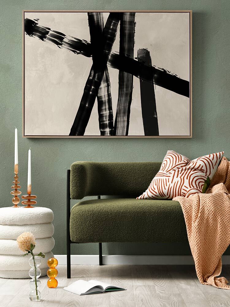 Rustic Charm Black I Canvas Art Print 