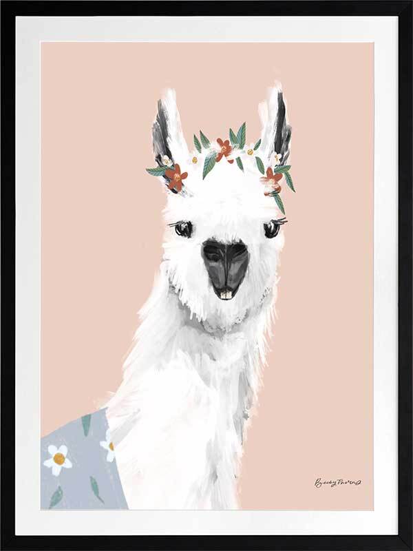 Delightful Alpaca Framed Art Print