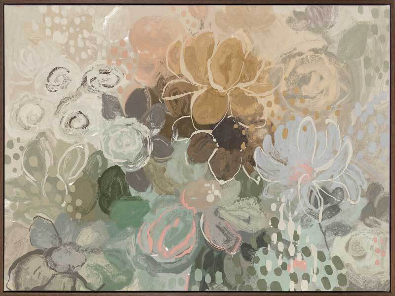 Floral Medley Dark Pastel Canvas Art Print