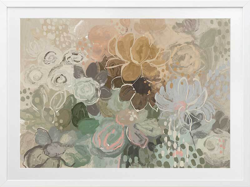 Floral Medley Dark Pastel Framed Art Print