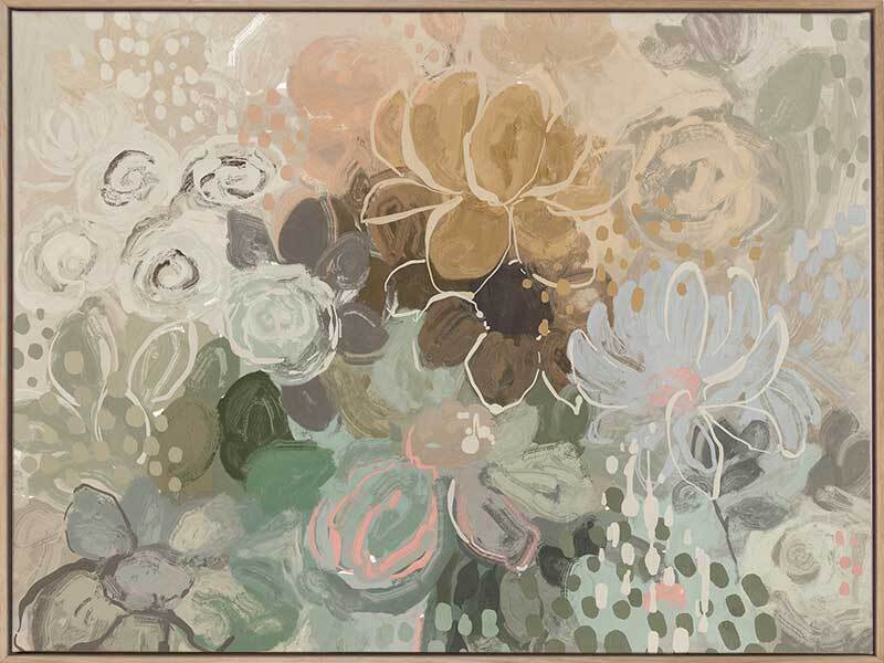 Floral Medley Dark Pastel Canvas Art Print