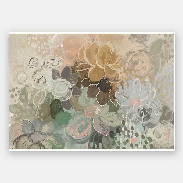 Floral Medley Dark Pastel Unframed Art Print